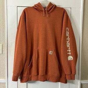 Carhartt Pullover Hooded Graphic Logo Sleeve Sweater
